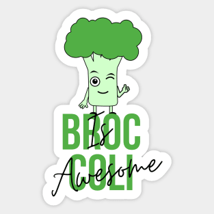 Broccoli Is Awesome, Happy Broccoli, strong broccoli Sticker